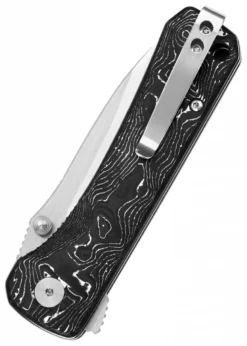 Taschenmesser Hawk, S35VN satinierte Klinge, Aluminium Foil CF Griff