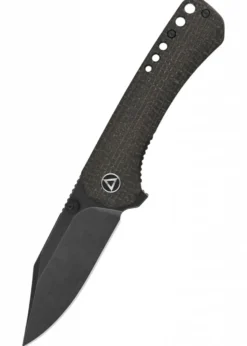 Taschenmesser Kestrel, schwarze stonewashed Klinge, brauner Micarta Griff