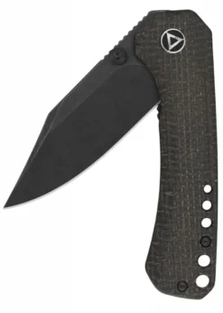Taschenmesser Kestrel, schwarze stonewashed Klinge, brauner Micarta Griff