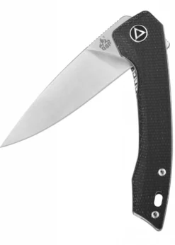Taschenmesser Leopard, 14C28N satinierte Klinge, Schwarzer Micarta Griff