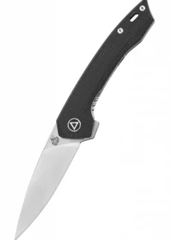 Taschenmesser Leopard, 14C28N satinierte Klinge, Schwarzer Micarta Griff
