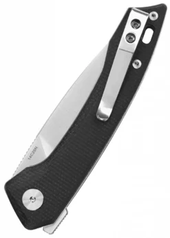 Taschenmesser Leopard, 14C28N satinierte Klinge, Schwarzer Micarta Griff