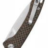 Taschenmesser Leopard, satinierte Klinge Brauner texturierter Micarta Griff