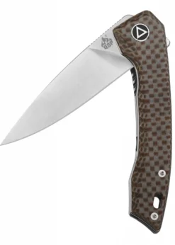 Taschenmesser Leopard, satinierte Klinge Brauner texturierter Micarta Griff