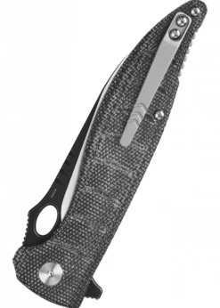 Taschenmesser Locust, schwarze - satinierte Klinge, schwarzer Micarta Griff