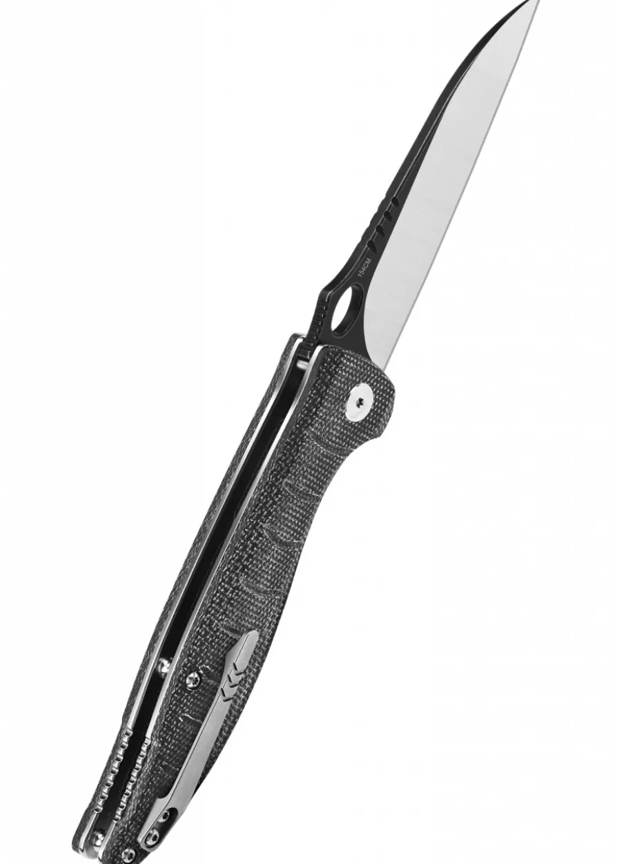Taschenmesser Locust, schwarze - satinierte Klinge, schwarzer Micarta Griff