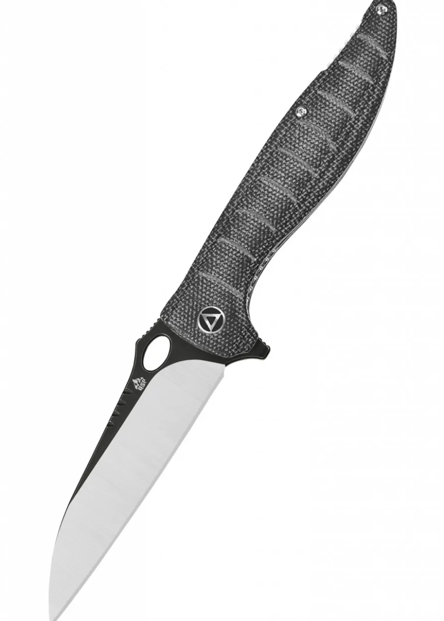 Taschenmesser Locust, schwarze - satinierte Klinge, schwarzer Micarta Griff