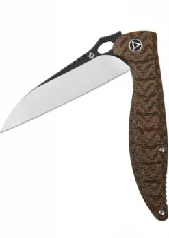 Taschenmesser Locust, schwarze satinierte Klinge, brauner Micarta Griff