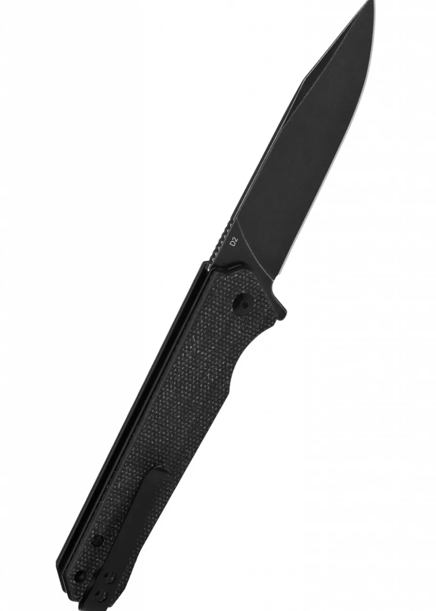 Taschenmesser Mamba V2, schwarze stonewashed Klinge, schwarzer Micarta-Griff