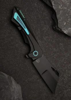 Taschenmesser Nemley Cleaver, Exclusive, Black PVD, Blue Ano