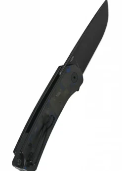 Taschenmesser Osprey, Black stonewashed Klinge, shredded CF overlay G10, blau