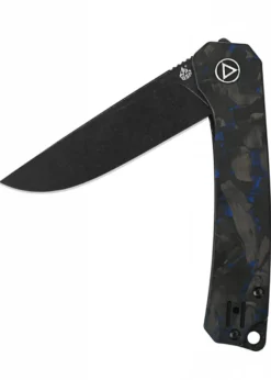 Taschenmesser Osprey, Black stonewashed Klinge, shredded CF overlay G10, blau