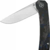 Taschenmesser Osprey, Satinierte Klinge, shredded CF overlay G10 Griff, blau