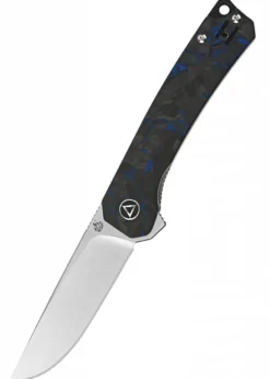 Taschenmesser Osprey, Satinierte Klinge, shredded CF overlay G10 Griff, blau