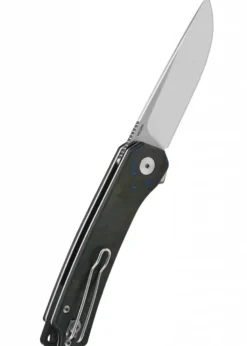 Taschenmesser Osprey, Satinierte Klinge, shredded CF overlay G10 Griff, blau