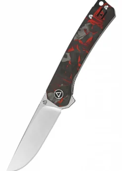 Taschenmesser Osprey, Satinierte Klinge, shredded CF overlay G10 Griff, rot