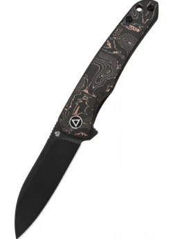 Taschenmesser Otter, schwarze stonewashed Klinge, Griff mit Kupfer-Folie