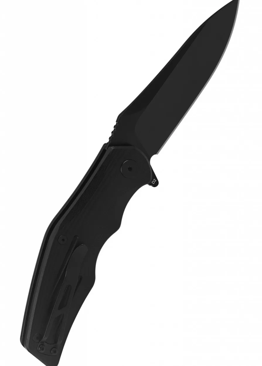 Taschenmesser Pangolin, schwarze Klinge, schwarzer G10 Griff