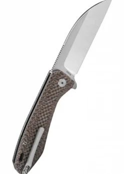 Taschenmesser Pelican, satinierte Klinge, braun texturierter Micarta Griff