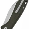 Taschenmesser Pelican, stonewashed Klinge, grüner Micarta Griff