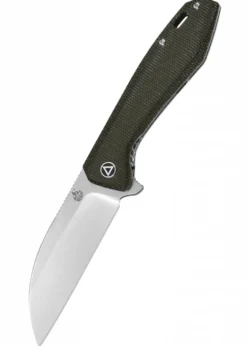 Taschenmesser Pelican, stonewashed Klinge, grüner Micarta Griff
