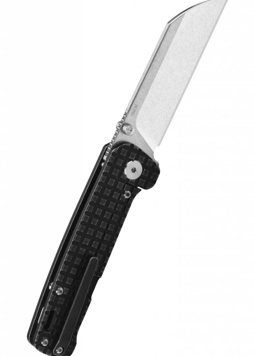 Taschenmesser Penguin, 154CM stonewashed Klinge, Schwarzer Titan Griff