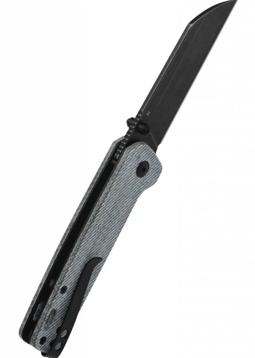 Taschenmesser Penguin, D2 schwarze stonewashed Klinge, Denim Micarta Griff
