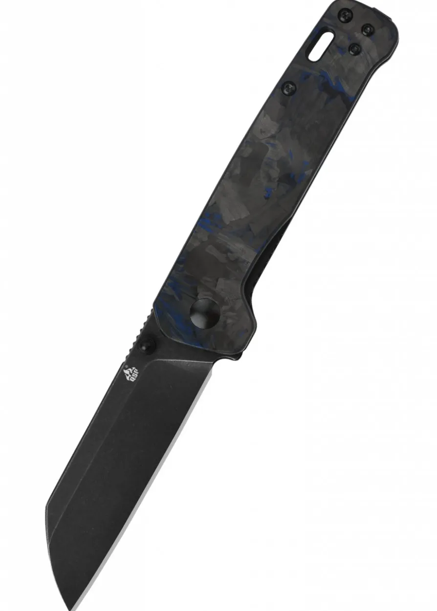 Taschenmesser Penguin, D2 schwarze stonewashed Klinge, G10 mit Karbon-Einlage