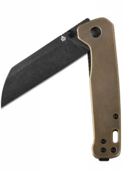 Taschenmesser Penguin, D2 schwarze stonewashed Klinge, Messing Griff