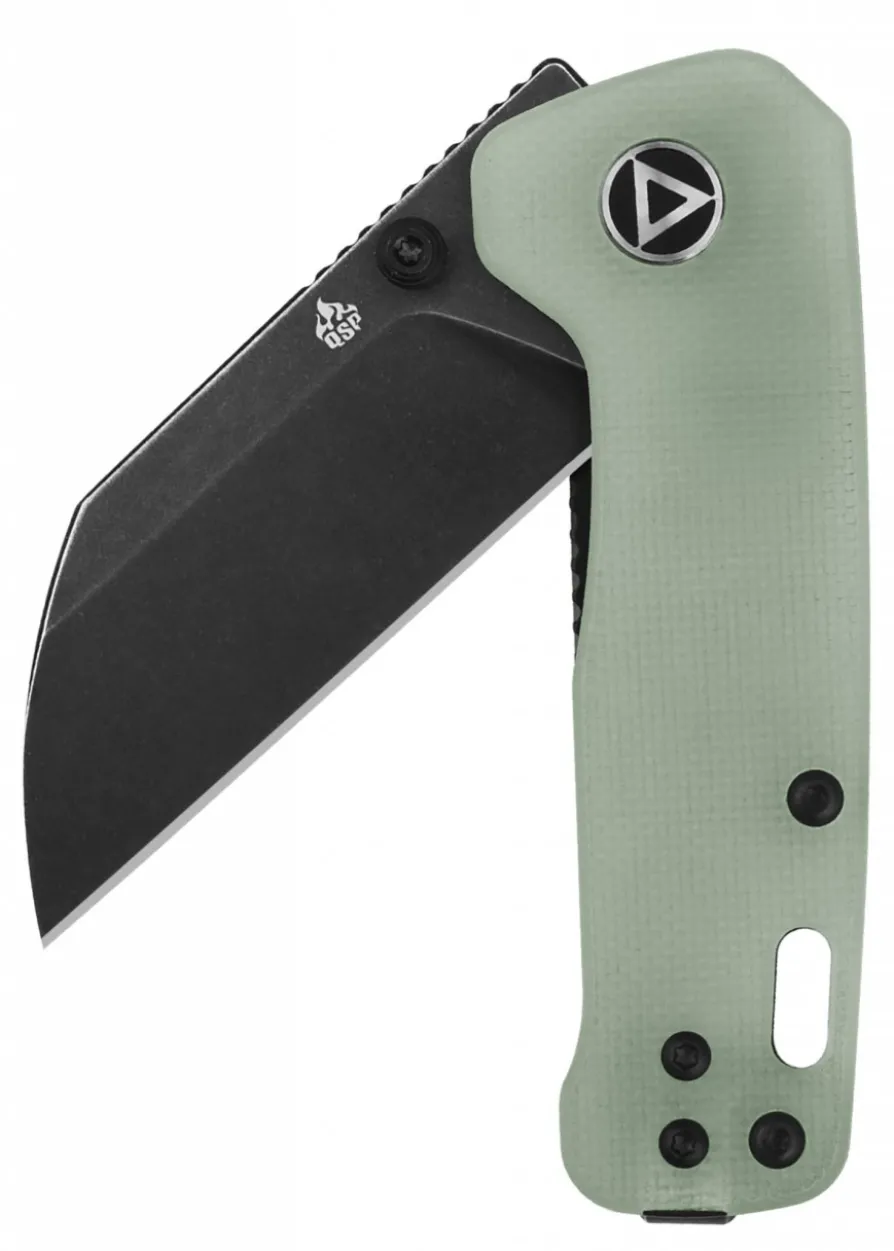 Taschenmesser Penguin Mini, schwarze stonewashed Klinge, Jade G10-Griff