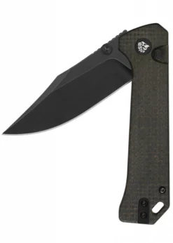 Taschenmesser QSP Grebe, brauner Micarta Griff, Blackwash