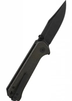 Taschenmesser QSP Grebe, brauner Micarta Griff, Blackwash