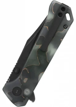 Taschenmesser QSP Grebe Button Lock, Raffir Resin Griff