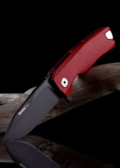 Taschenmesser ROK Aluminium, rot, schwarz, Lionsteel