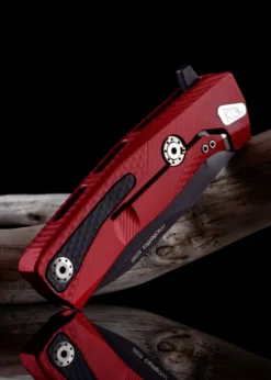 Taschenmesser ROK Aluminium, rot, schwarz, Lionsteel