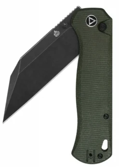 Taschenmesser Swordfish, schwarze stonewashed Klinge, grüner Micarta Griff