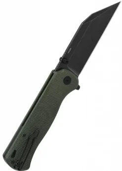 Taschenmesser Swordfish, schwarze stonewashed Klinge, grüner Micarta Griff