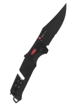 Taschenmesser Trident AT, schwarz, rot, Teilwellenschliff, SOG