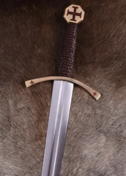 Templer Schwert mit Tatzenkreuz, inkl. Scheide