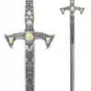 Templer Schwert silber, blau mit Zierätzung, Marto