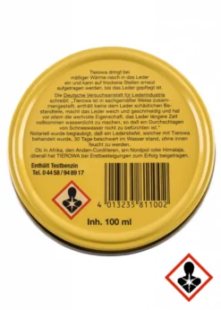 Tierowa Intensive Lederpflege, Lederfett, 100 ml Dose
