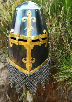 Topfhelm der Rieter von Kornburg, Nürnberg um 1375, 1,6 mm Stahl