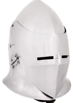 Topfhelm mit Klappvisier, 1,6 mm Stahl