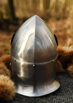 Topfhelm mit Klappvisier, 1,6 mm Stahl
