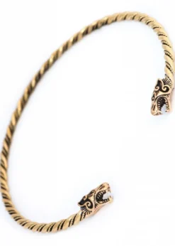 Torques - Wikinger Halsreif Fenris aus Bronze, gekordelt, groß