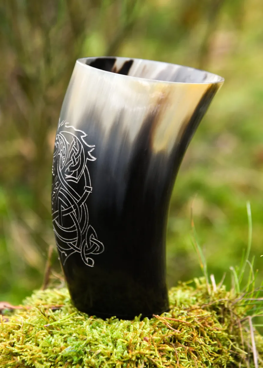 Trinkbecher aus Horn - Fenrir