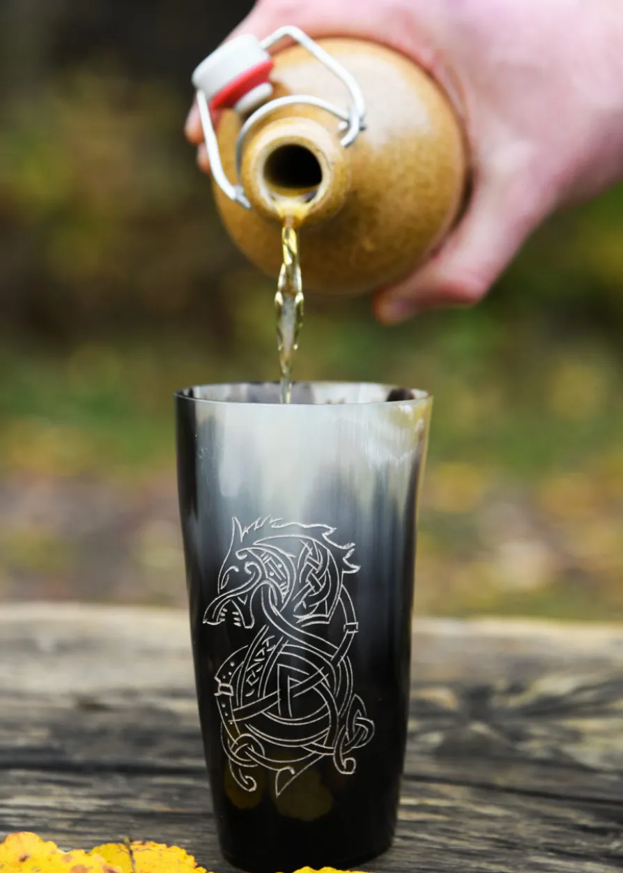 Trinkbecher aus Horn - Fenrir