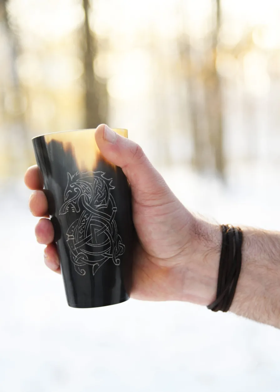 Trinkbecher aus Horn - Fenrir