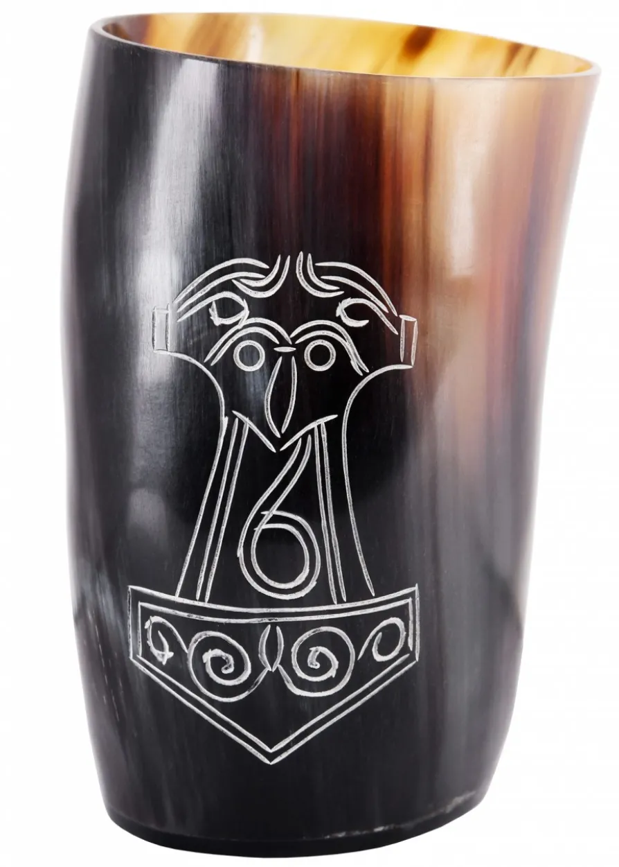 Trinkbecher aus Horn - Mjölnir