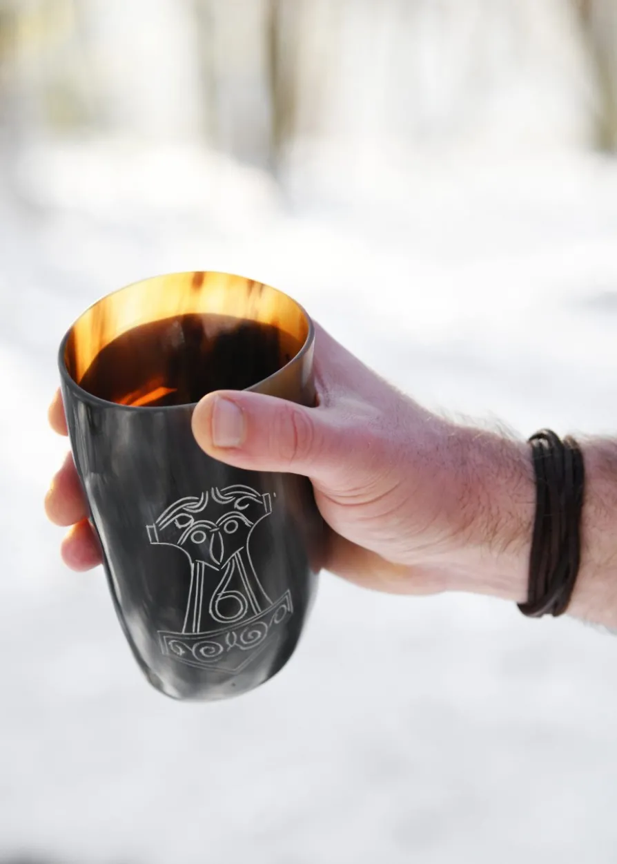 Trinkbecher aus Horn - Mjölnir